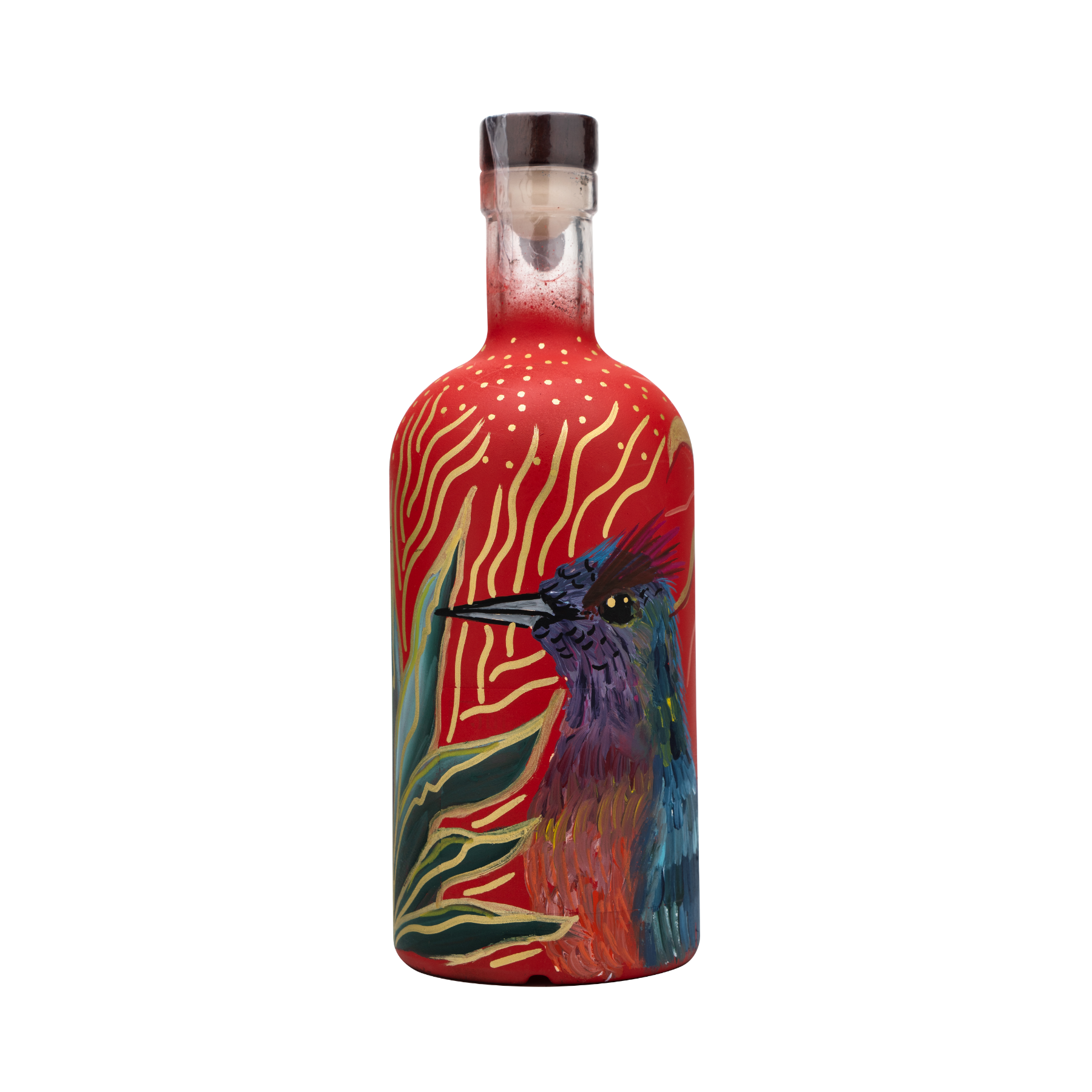 Botella Personalizada Pintada a Mano - SUSURRO DEL DESIERTO - Mezcal Joven Salmiana Júrame 750ml