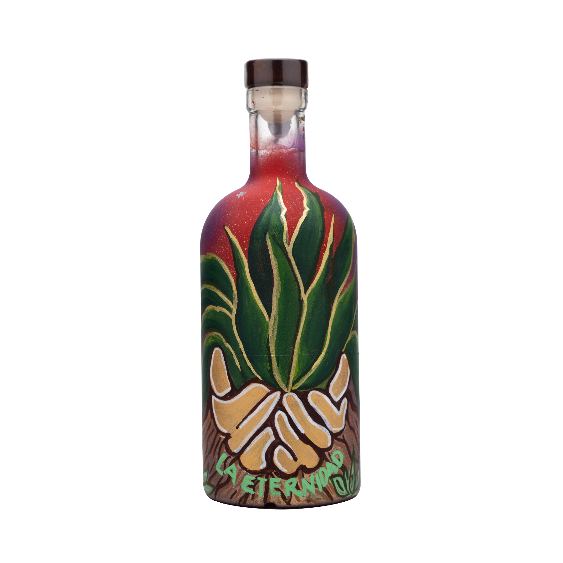 Botella Personalizada Pintada a Mano - SALMIANA - Mezcal Joven Salmiana Júrame 750ml