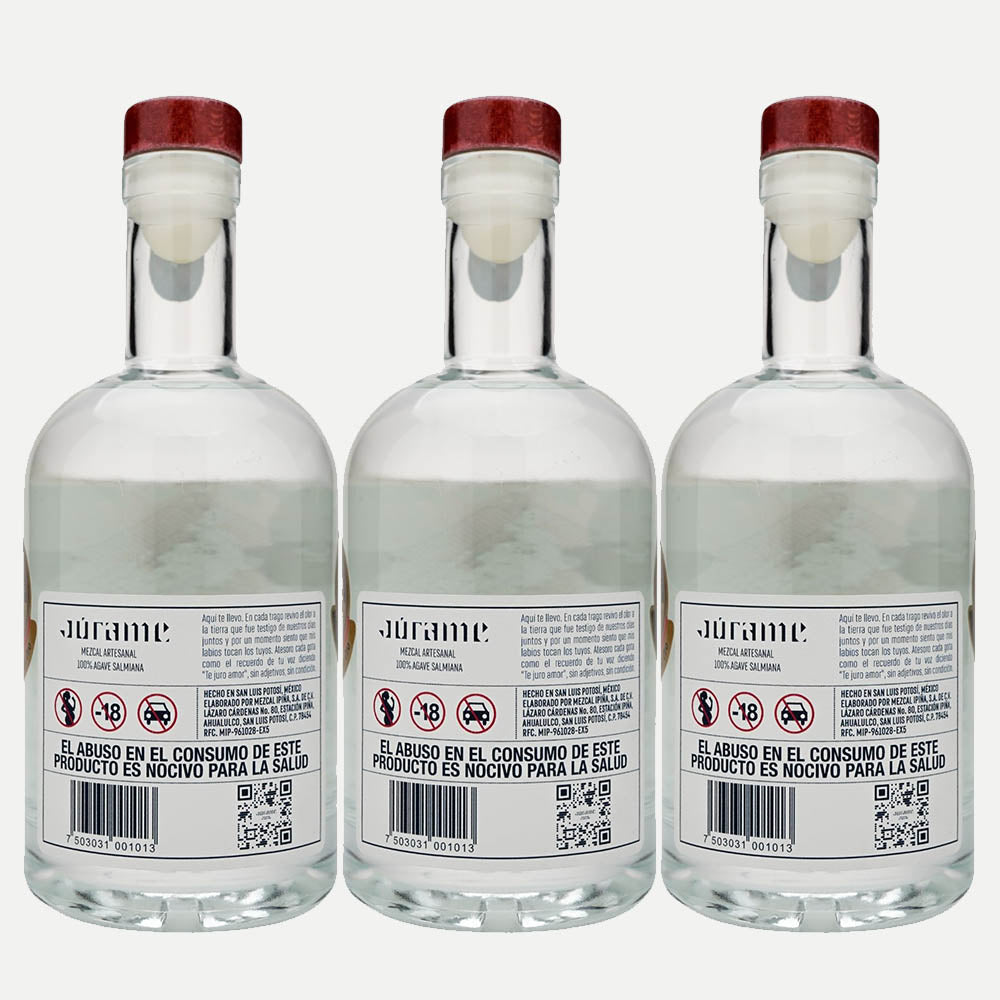 Mezcal Joven Salmiana Júrame - 375 ml (3 botellas)